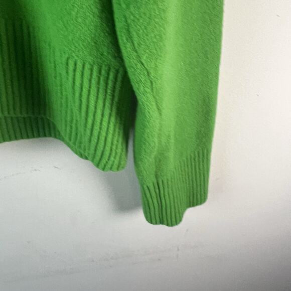 & Other Stories Women's Cropped Sweater Small Kelly Green Mock Neck Wool Blend - Picture 4 of 8